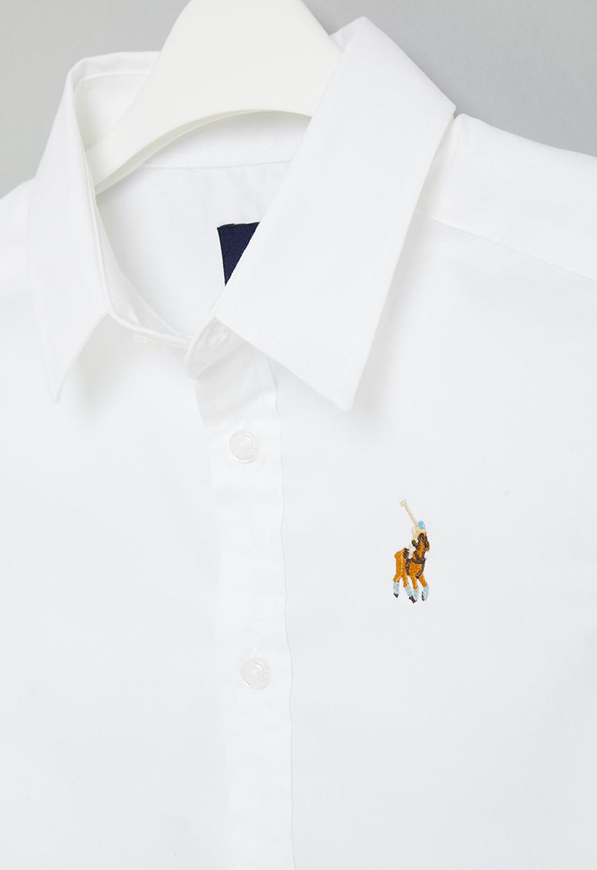 POLO - Boys classic long sleeve shirt - white
