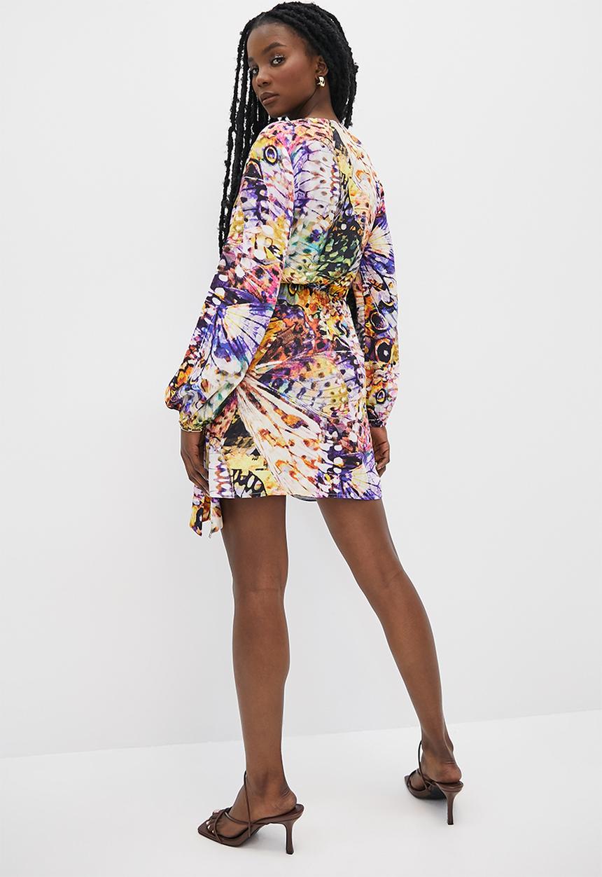 VELVET - Printed mini wrap dress - multi