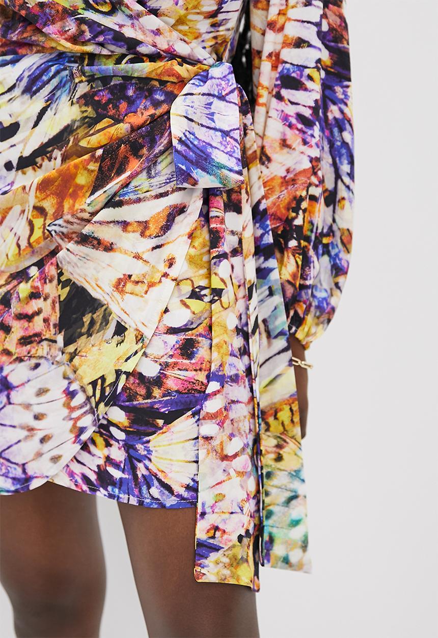 VELVET - Printed mini wrap dress - multi