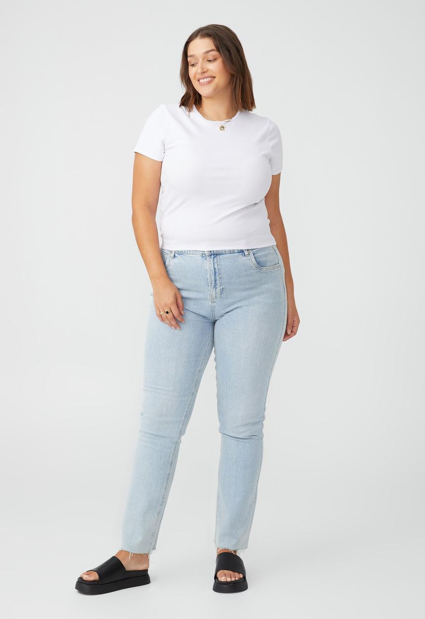 Cotton On - Curve the one organic short sleeve tee - white