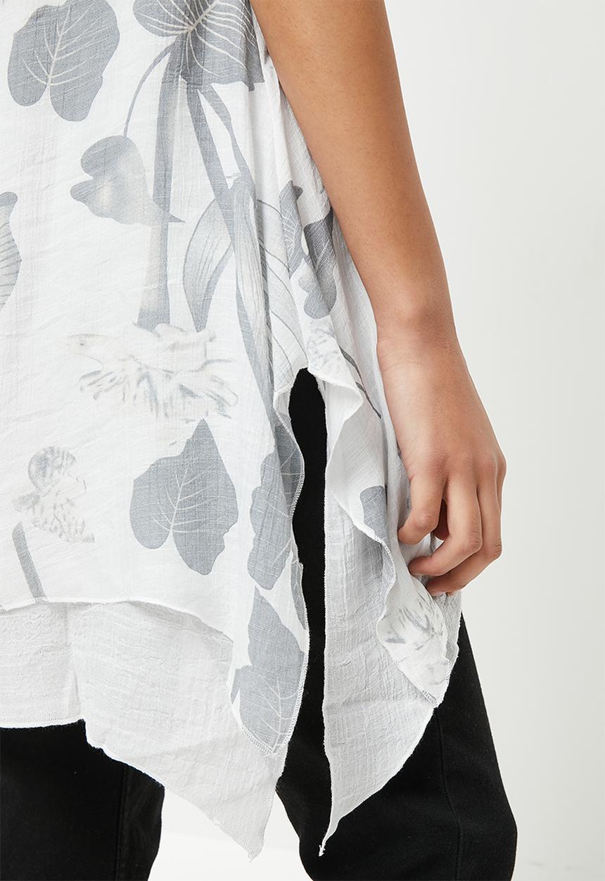 Stella Morgan - Floral printed double layer blouse - grey