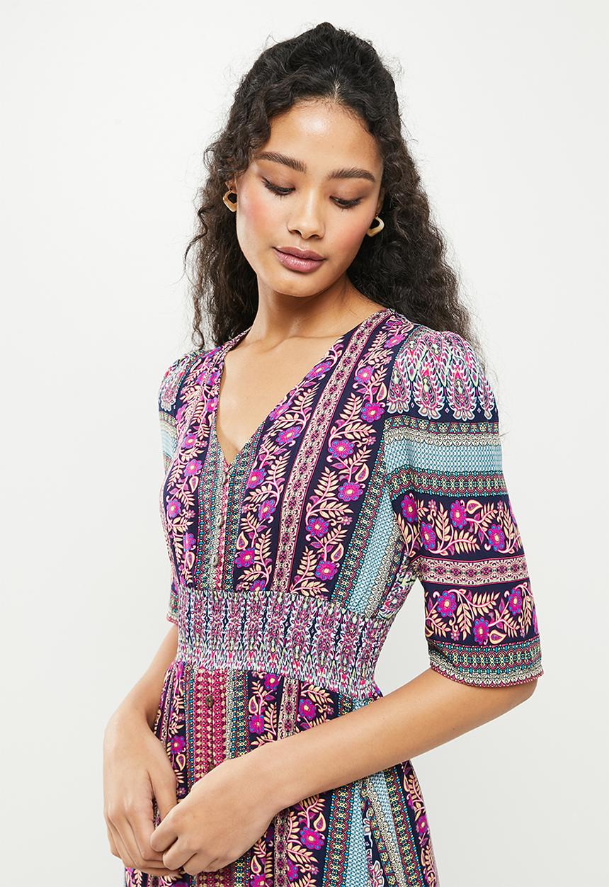 Stella Morgan - Border printed maxi dress - purple