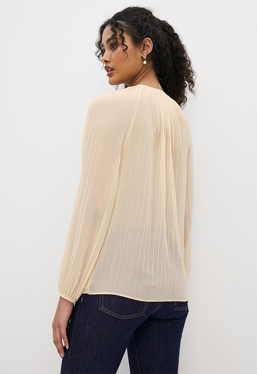 MILLA - Pleated volume blouse - brazillian sand