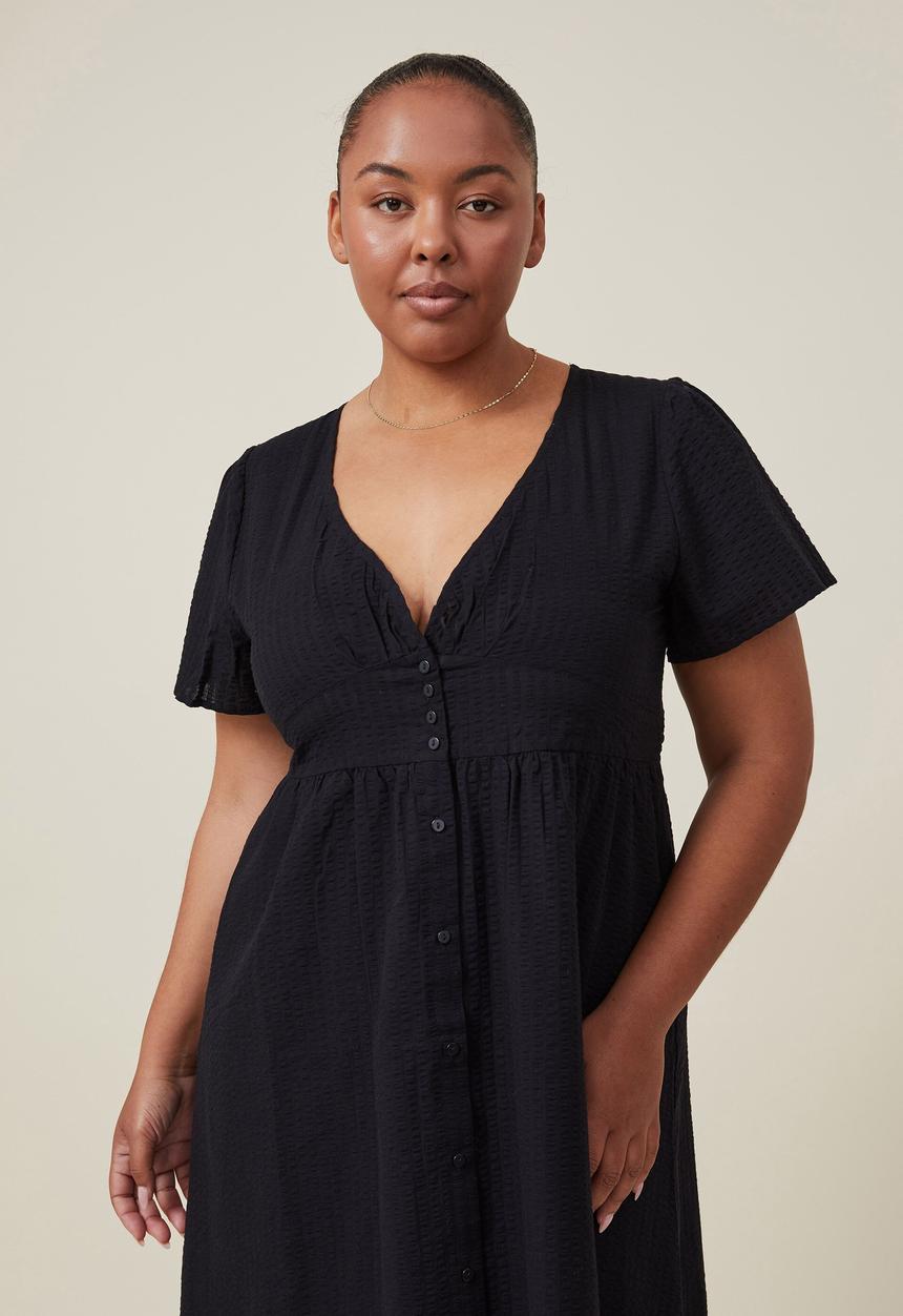 Cotton On - Curve woven midi dress - black