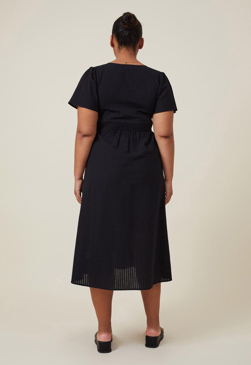 Cotton On - Curve woven midi dress - black