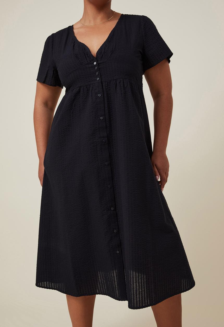 Cotton On - Curve woven midi dress - black