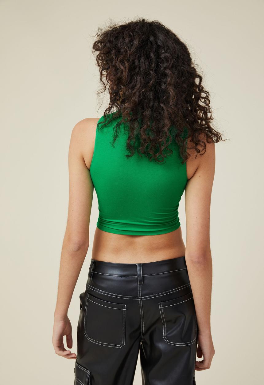 Cotton On - Emily mock neck tank - bright green