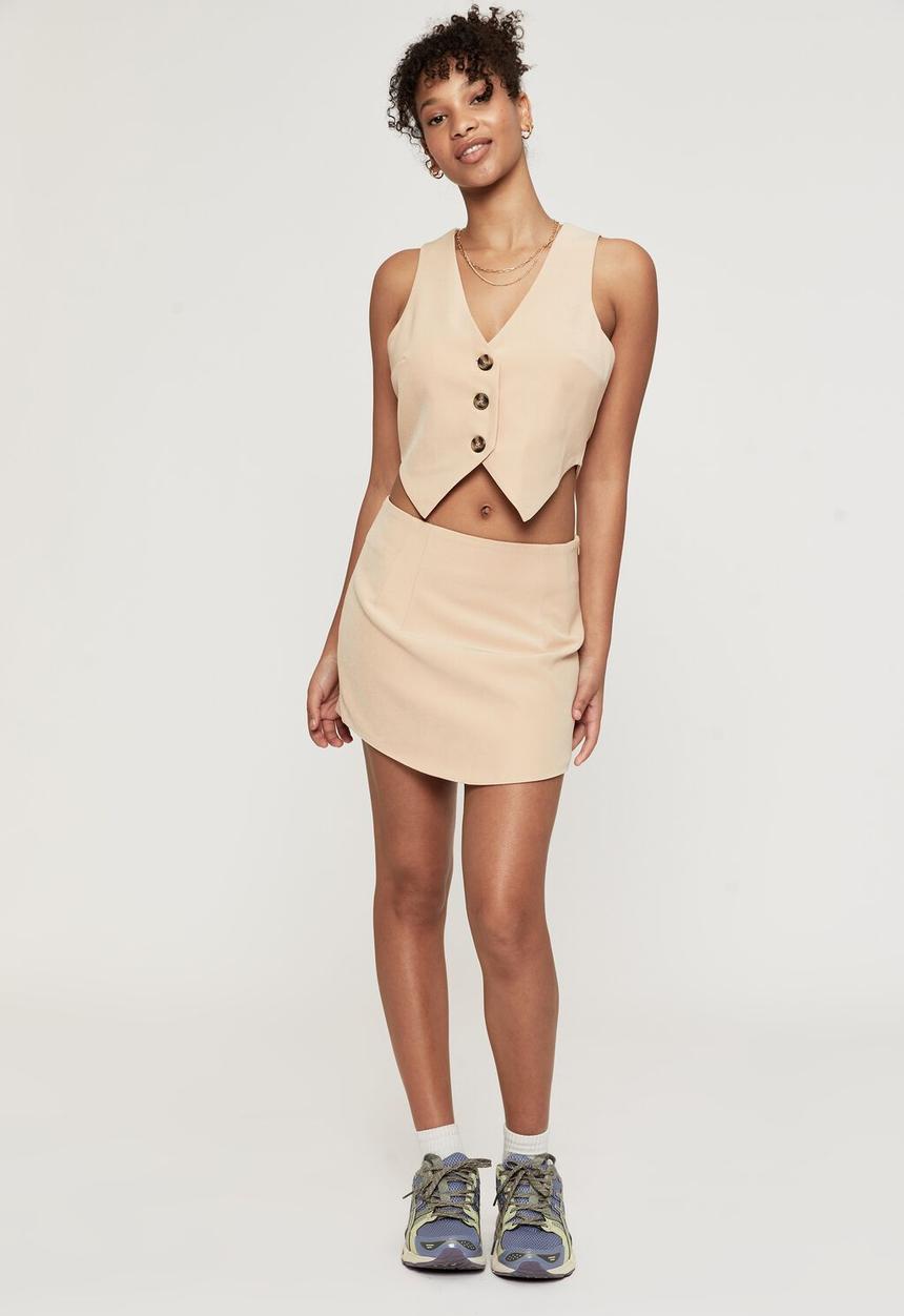 Supré  - Indigo sleeveless waistcoat - blush brown