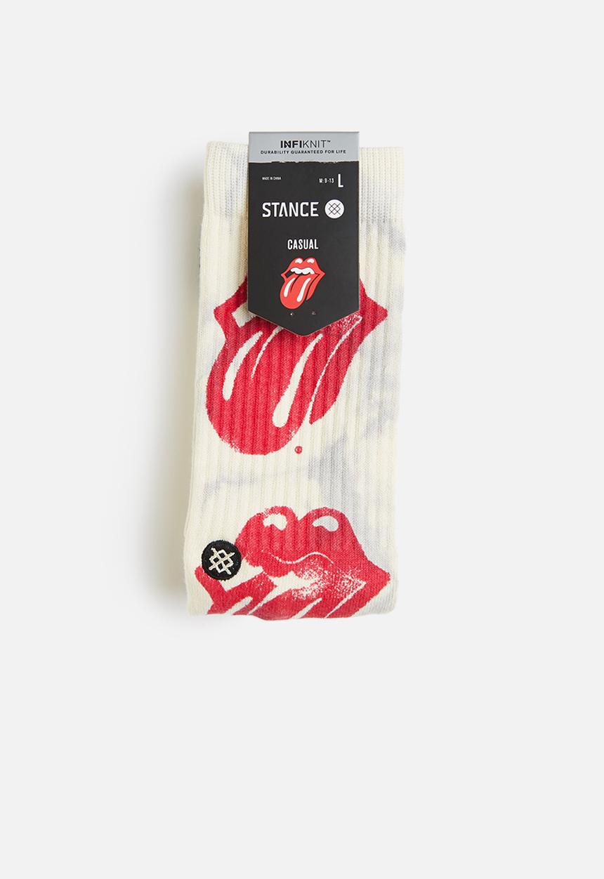 Stance Socks - Licks socks - off white & red