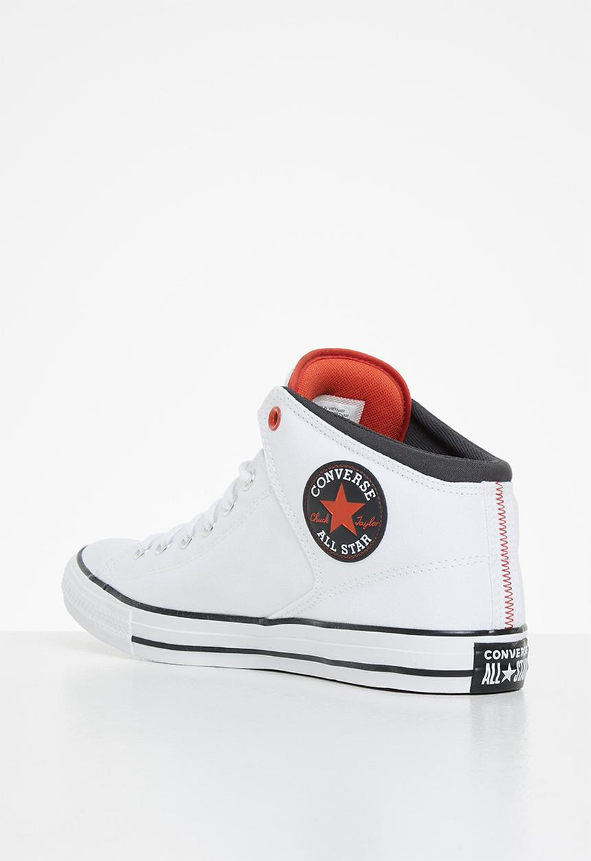 Converse - Chuck taylor all star high street canvas mid - white/storm wind/orange