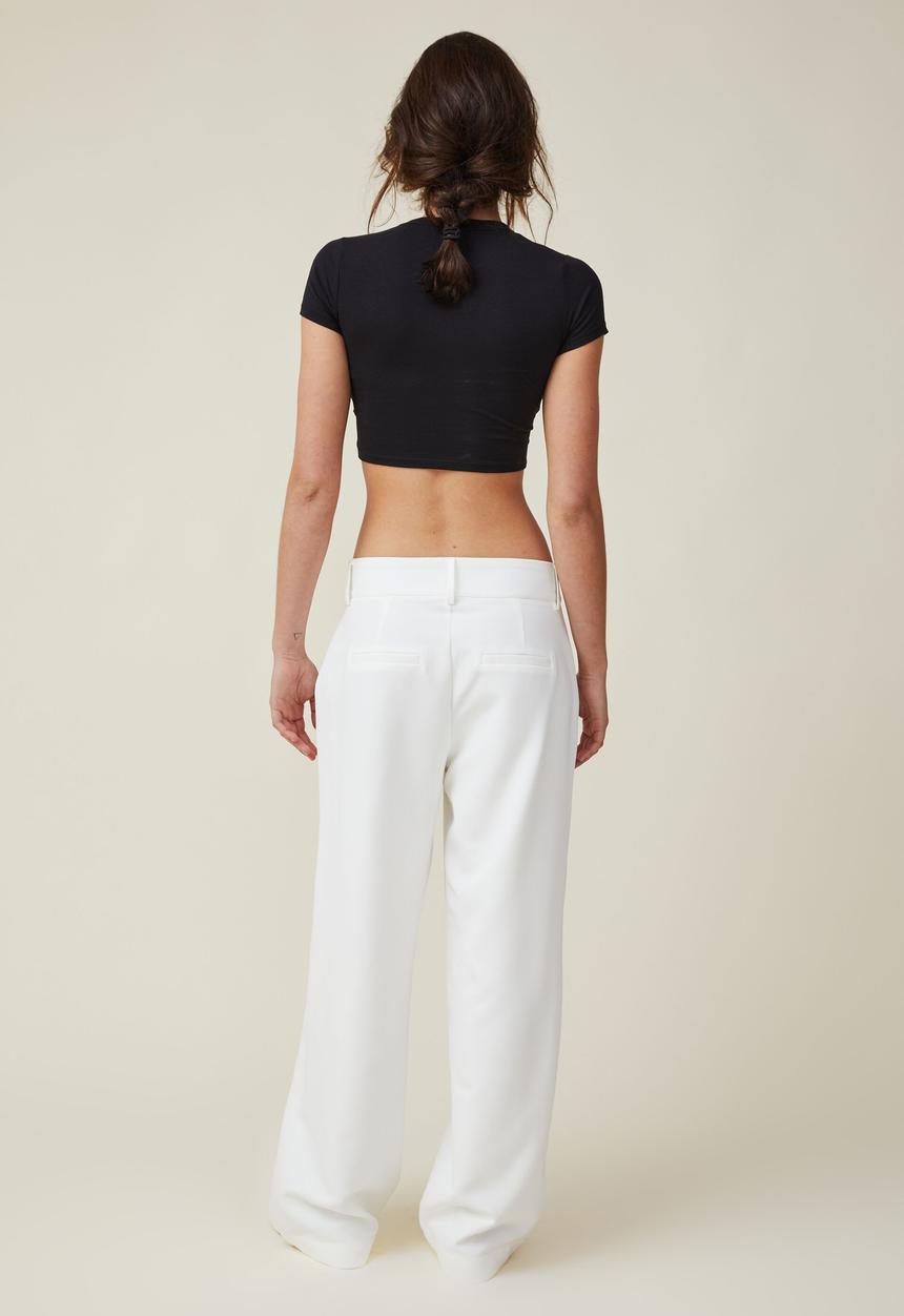 Cotton On - Micro crop tee - black