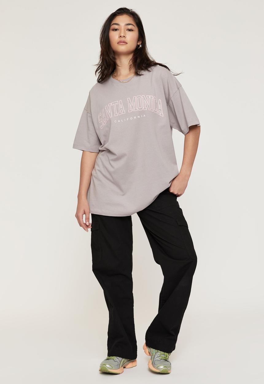 Supré  - Camryn oversized printed T-shirt - dawn grey/santa monica