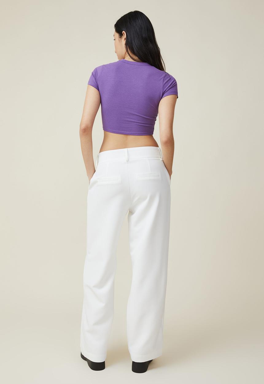 Cotton On - Micro crop tee - deep violet