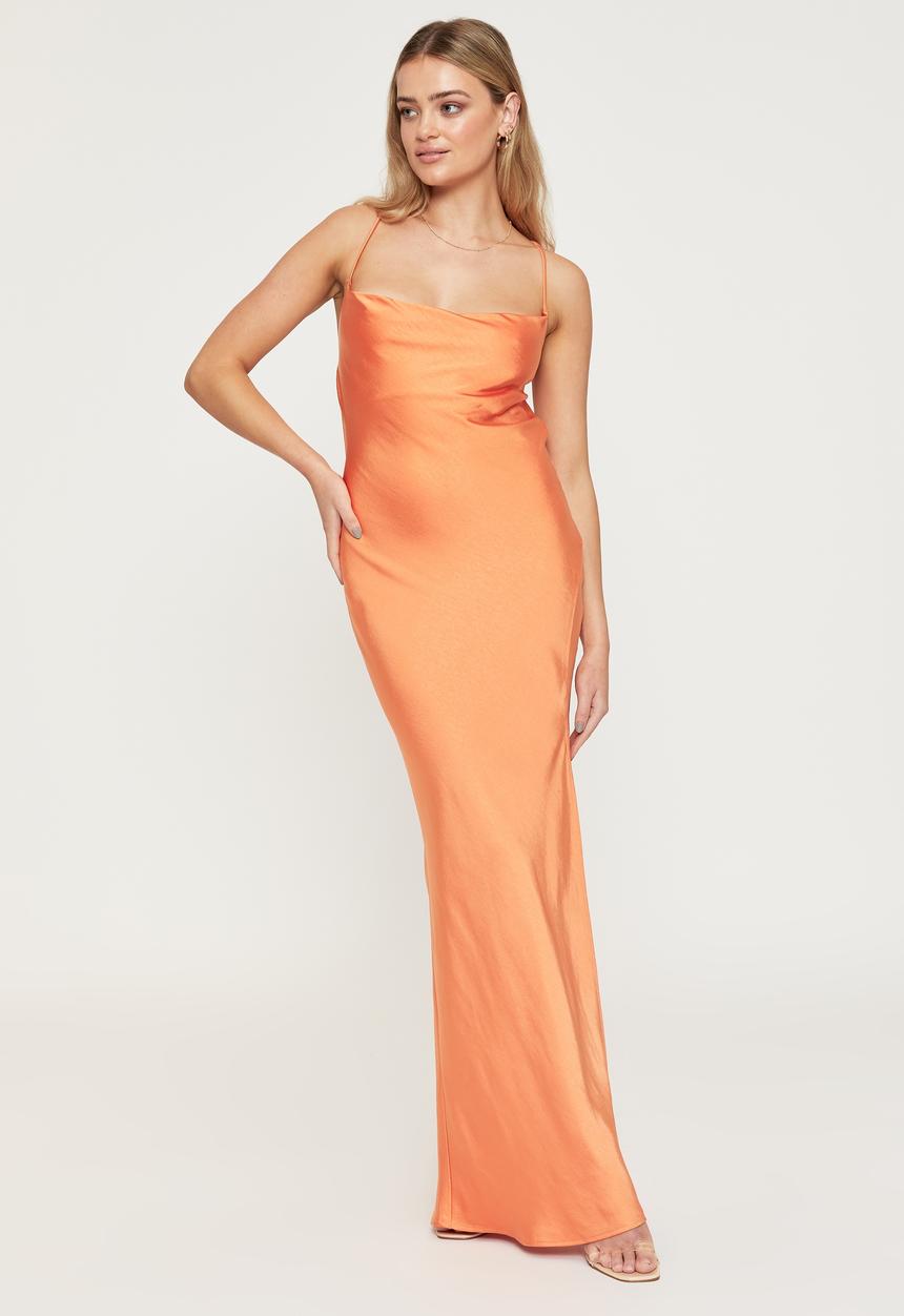 Supré  - Caitlyn cowl neck maxi dress - tangerine dream