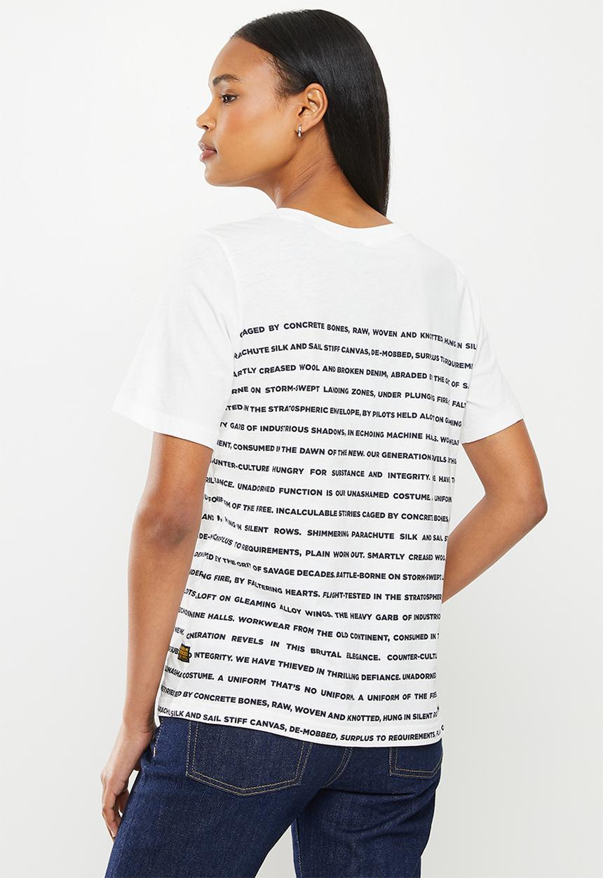 G-STAR - Stripe text tee - milk