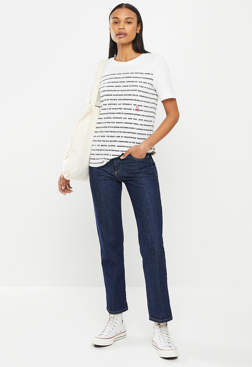 G-STAR - Stripe text tee - milk