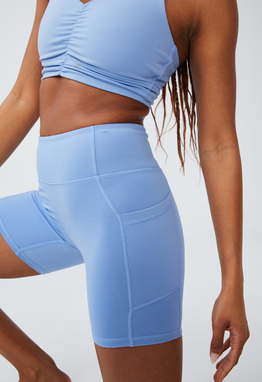 Cotton On - Ultra soft booty lift pocket bike short - vivid blue