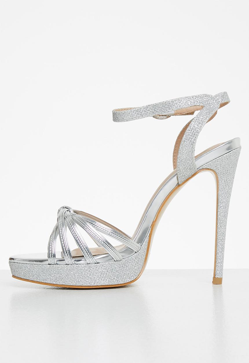 Rock & Co - Tao 1 ankle tie barely there stiletto heel - silver