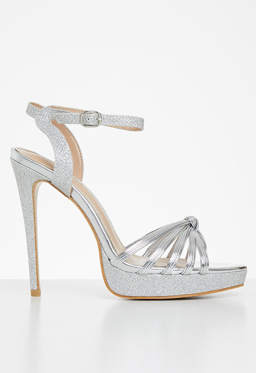 Rock & Co - Tao 1 ankle tie barely there stiletto heel - silver