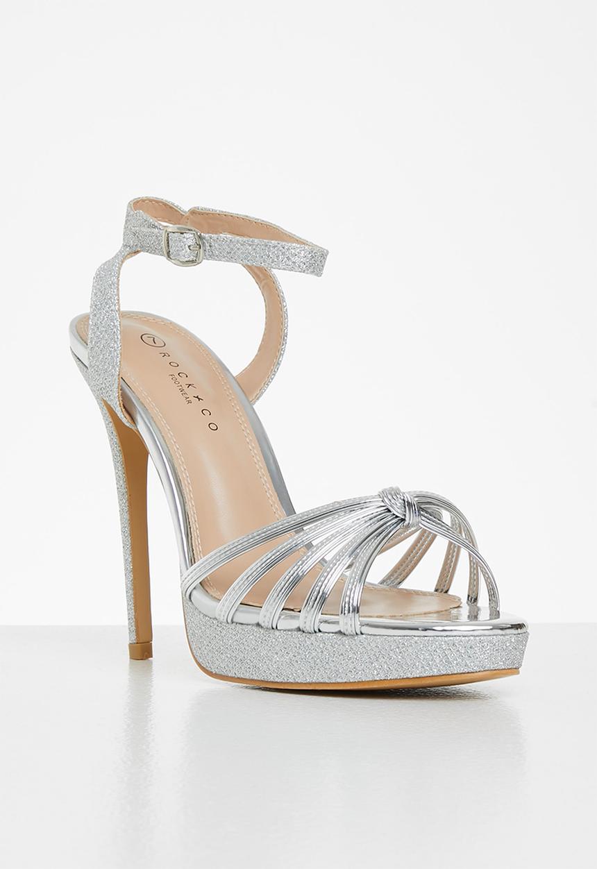 Rock & Co - Tao 1 ankle tie barely there stiletto heel - silver
