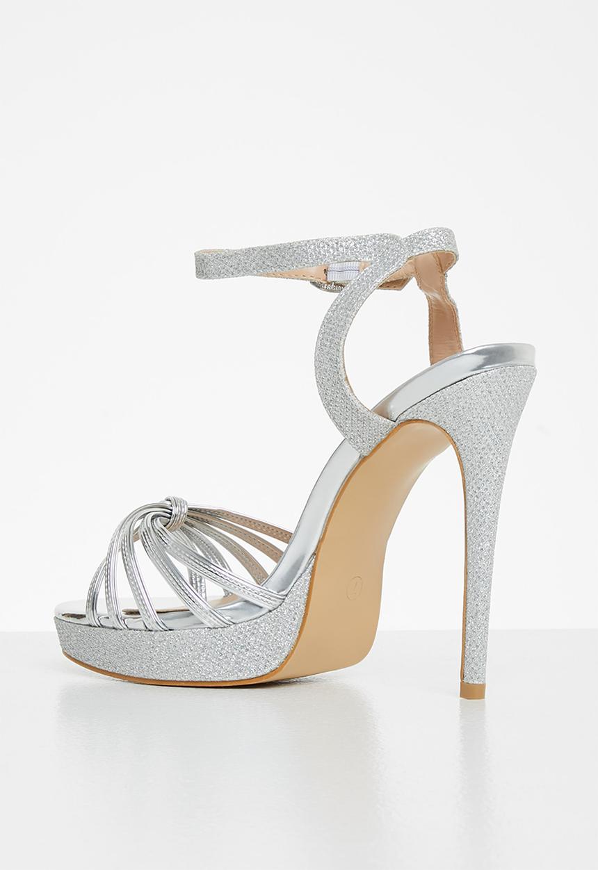 Rock & Co - Tao 1 ankle tie barely there stiletto heel - silver