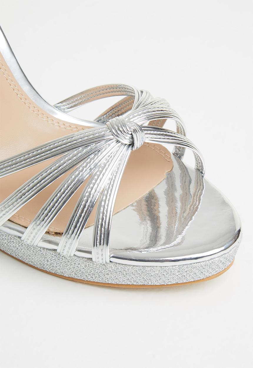 Rock & Co - Tao 1 ankle tie barely there stiletto heel - silver