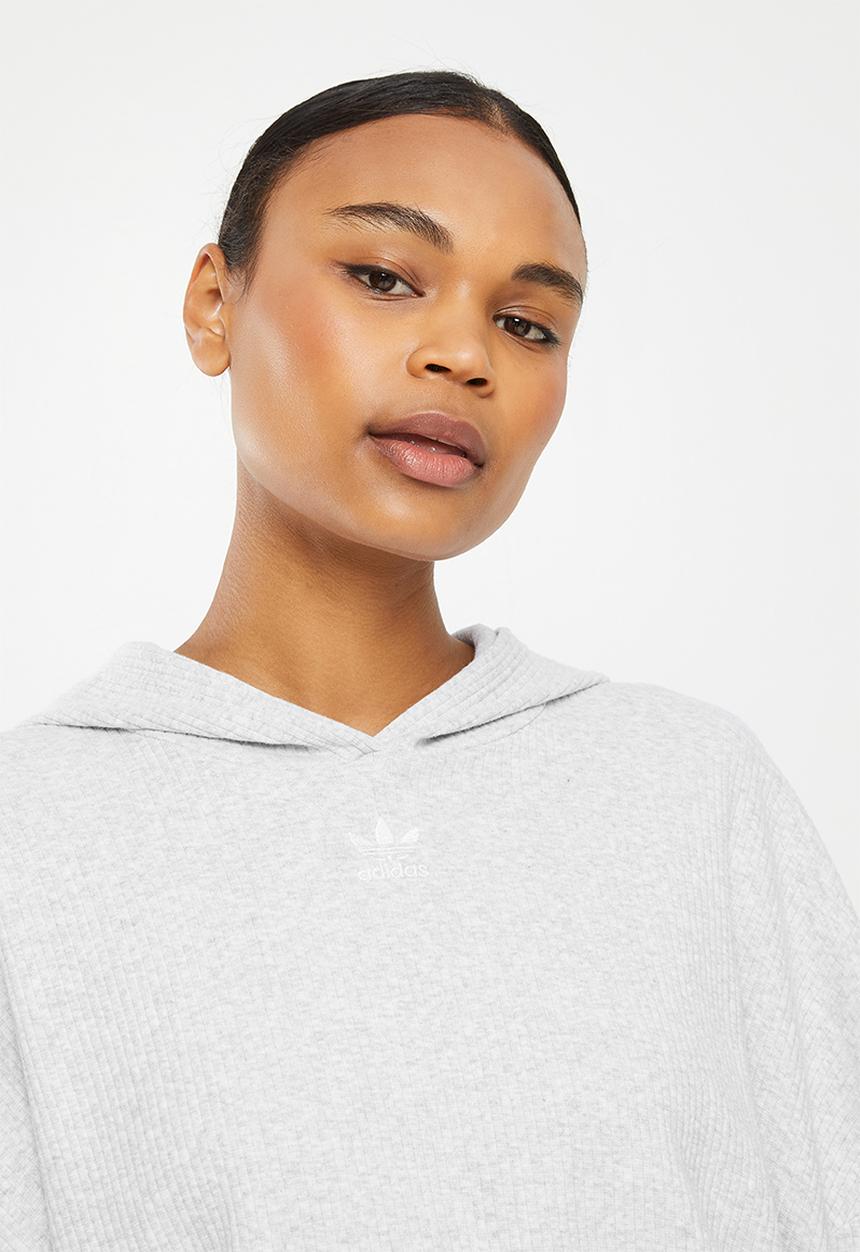 adidas Performance - Rib crop hood w - light grey heather