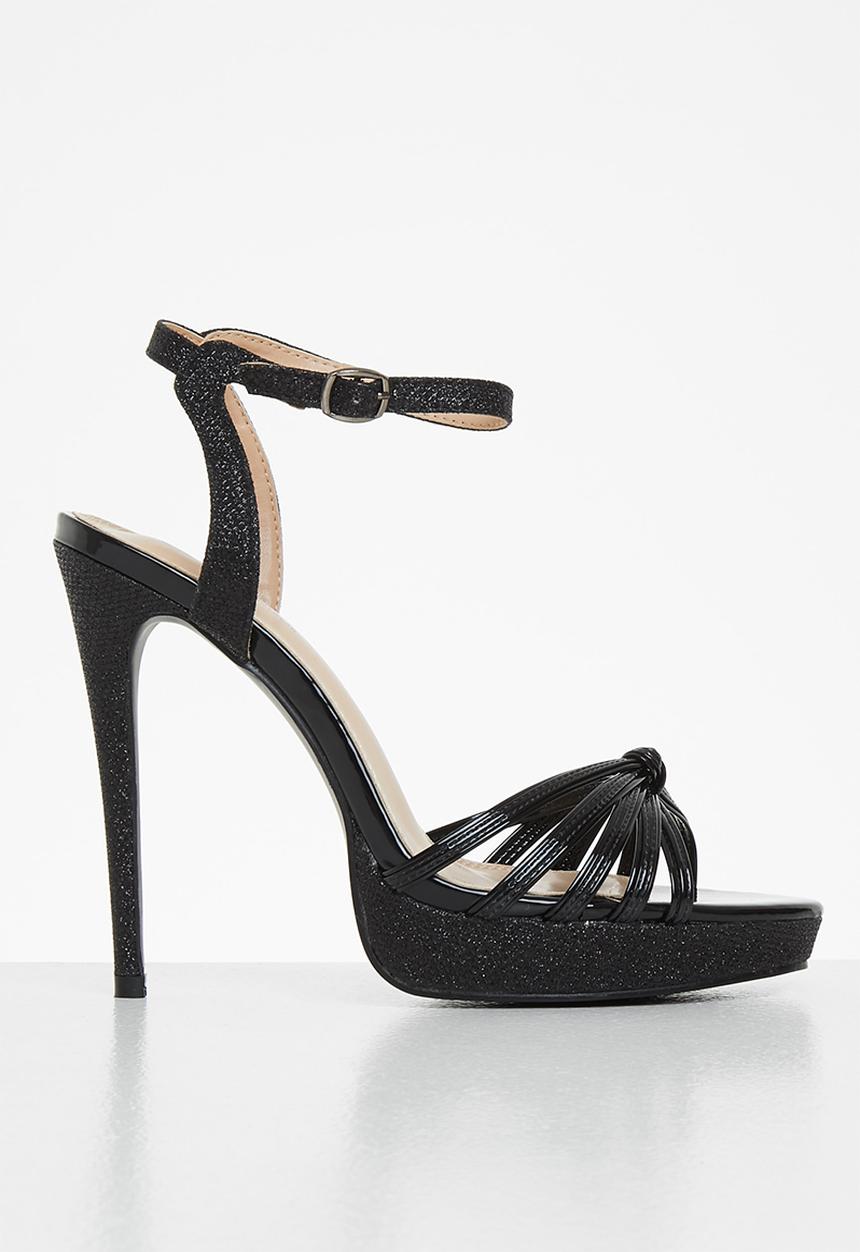 Rock & Co - Tao 1 ankle tie barely there stiletto heel - black