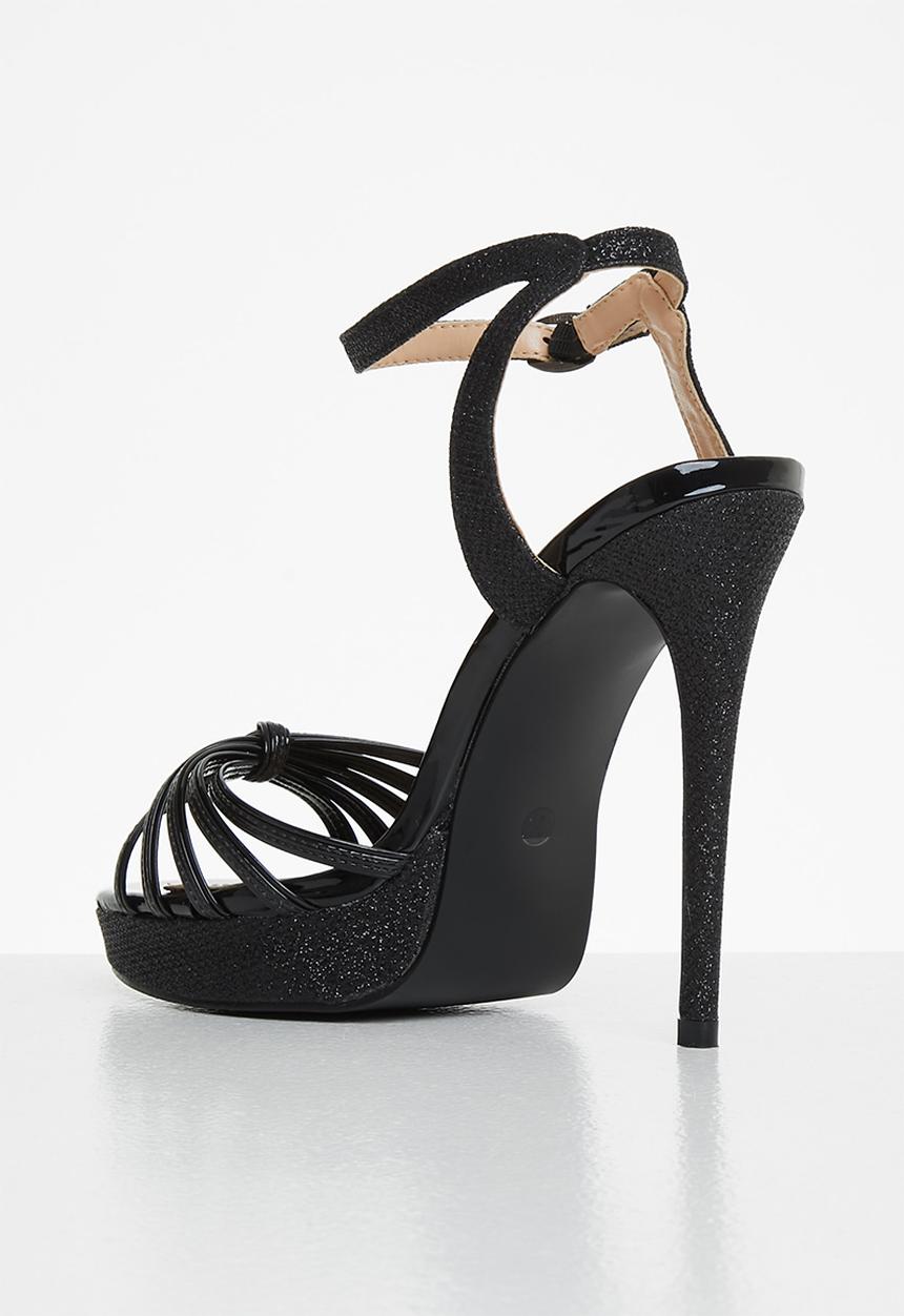 Rock & Co - Tao 1 ankle tie barely there stiletto heel - black