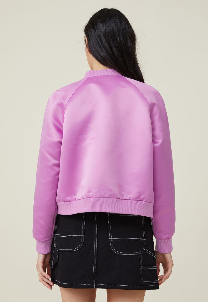 Cotton On - Satin bomber jacket - poppy pink