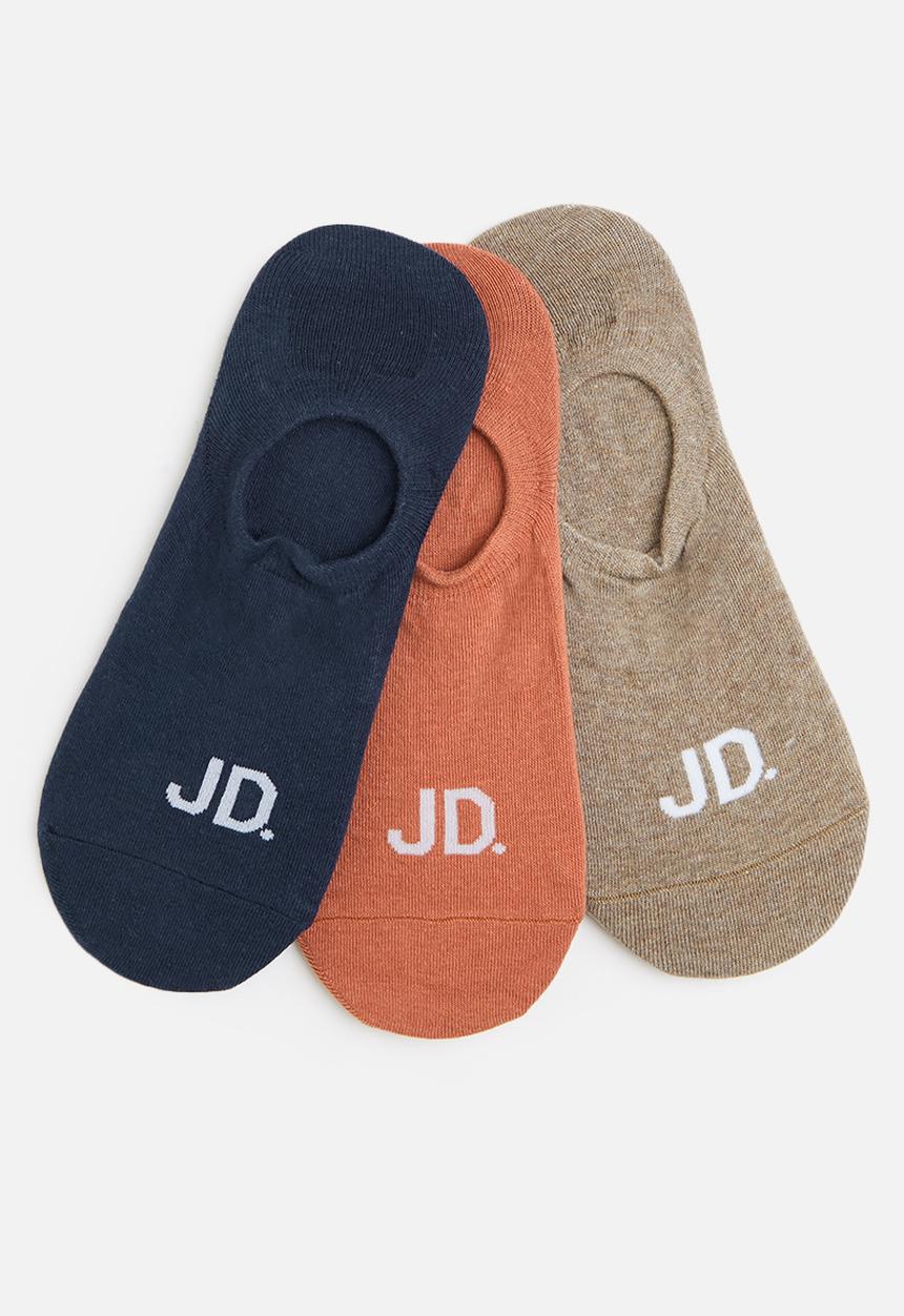 Jonathan D - 3pck branded secret sox - beige , pink & blue