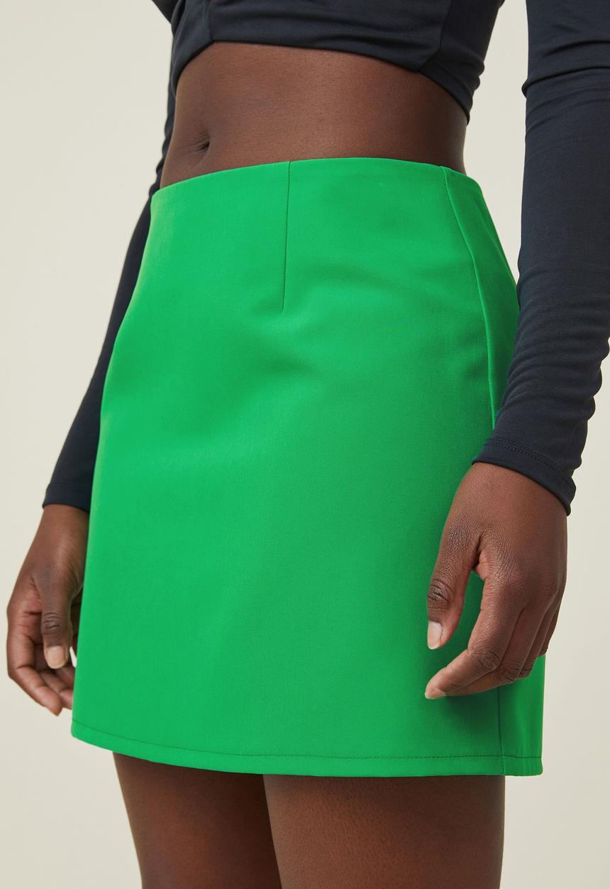 Cotton On - Soft suiting mini skirt - bright green