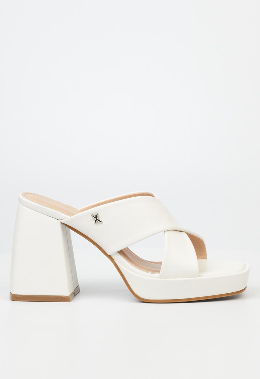 Rock & Co - Naked 1 mule block heel - white
