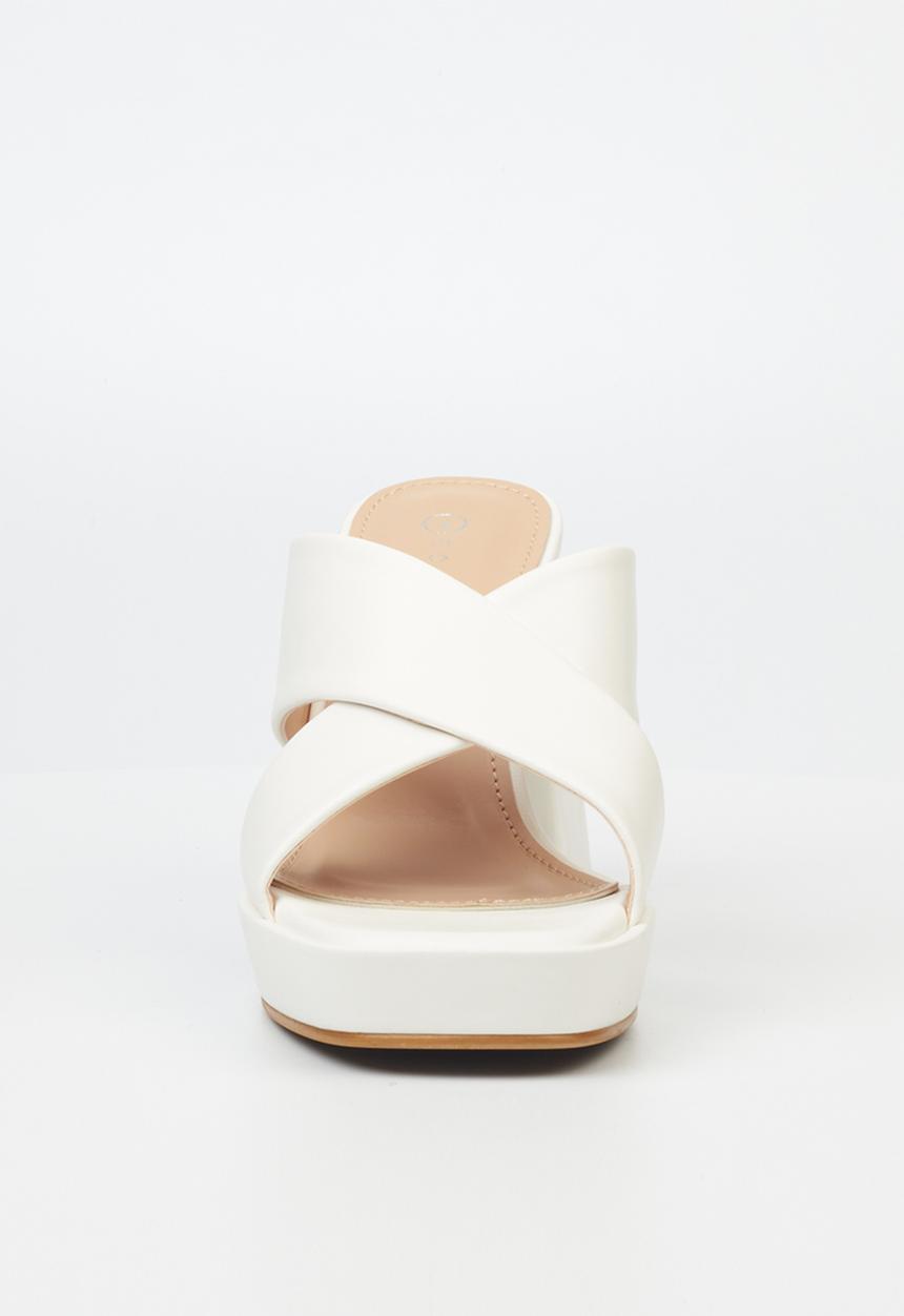 Rock & Co - Naked 1 mule block heel - white