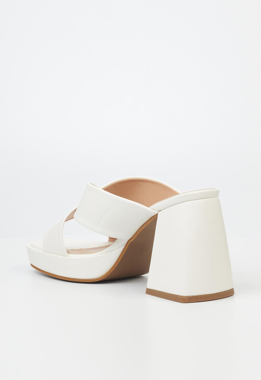 Rock & Co - Naked 1 mule block heel - white