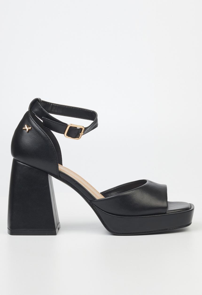 Rock & Co - Naked 2 ankle tie block heel - black