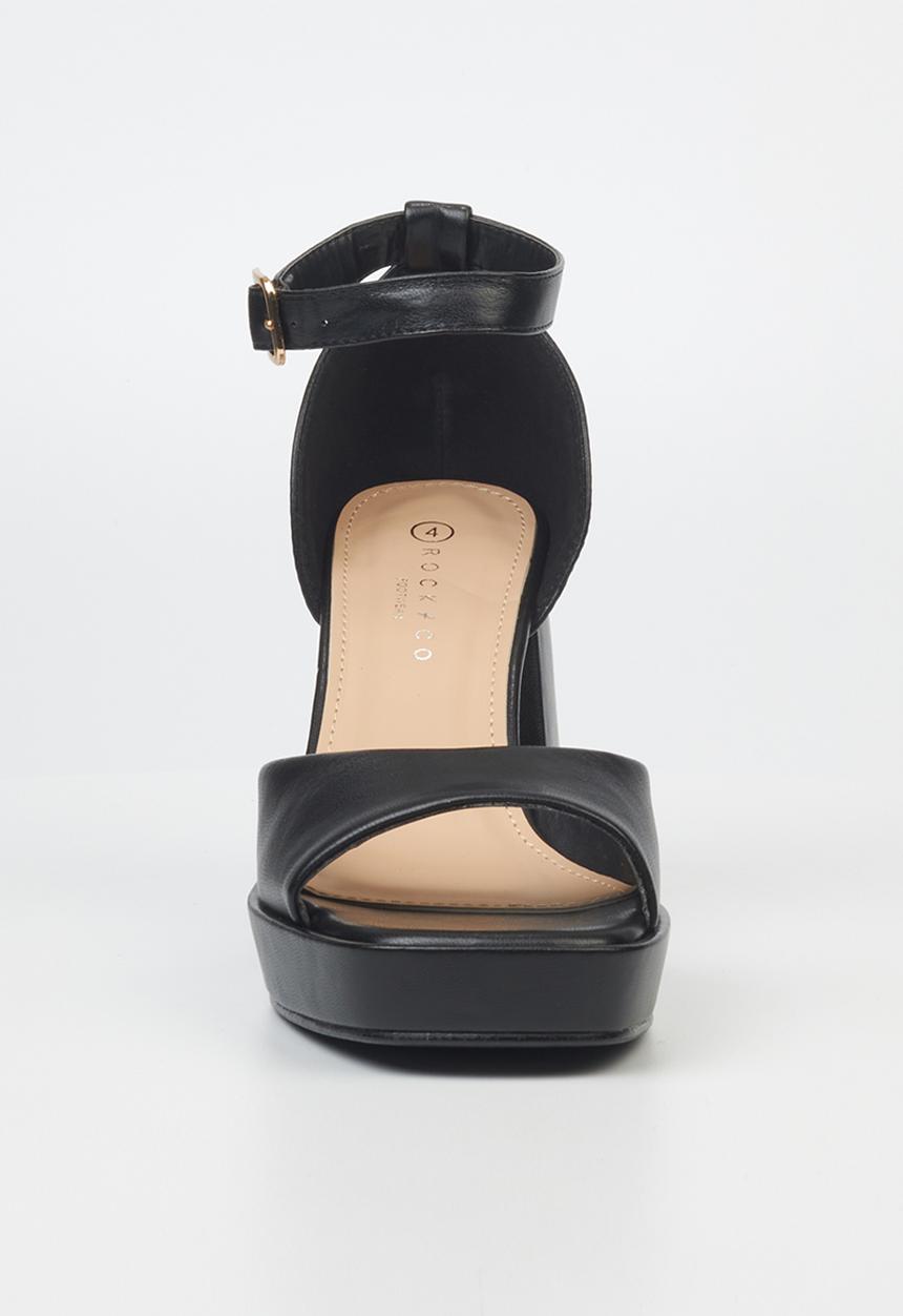 Rock & Co - Naked 2 ankle tie block heel - black