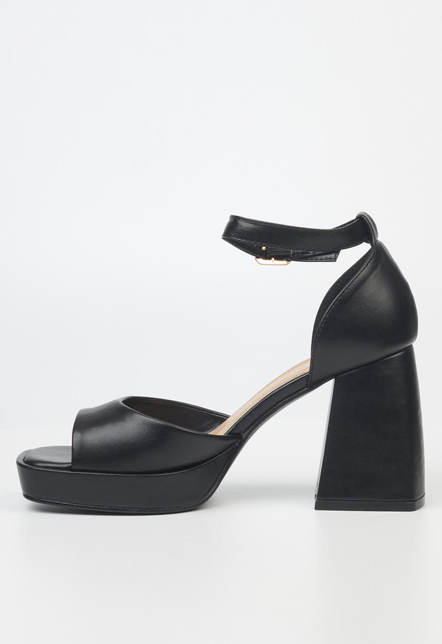Rock & Co - Naked 2 ankle tie block heel - black
