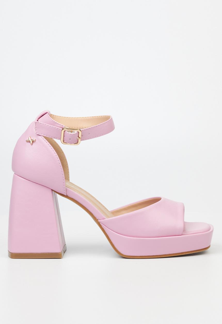 Rock & Co - Naked 2 ankle tie block heel - pink