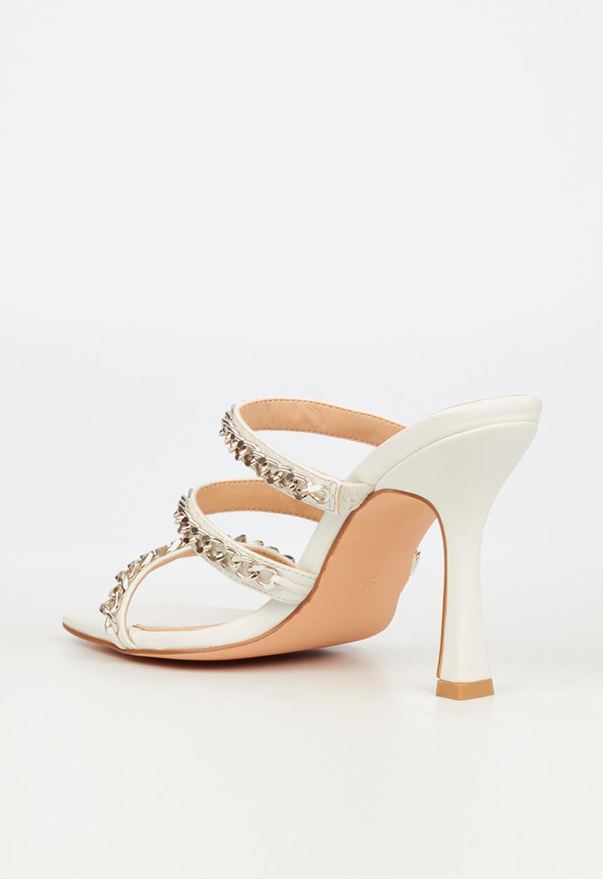 Miss Black - Cider1 stiletto mule heel - white
