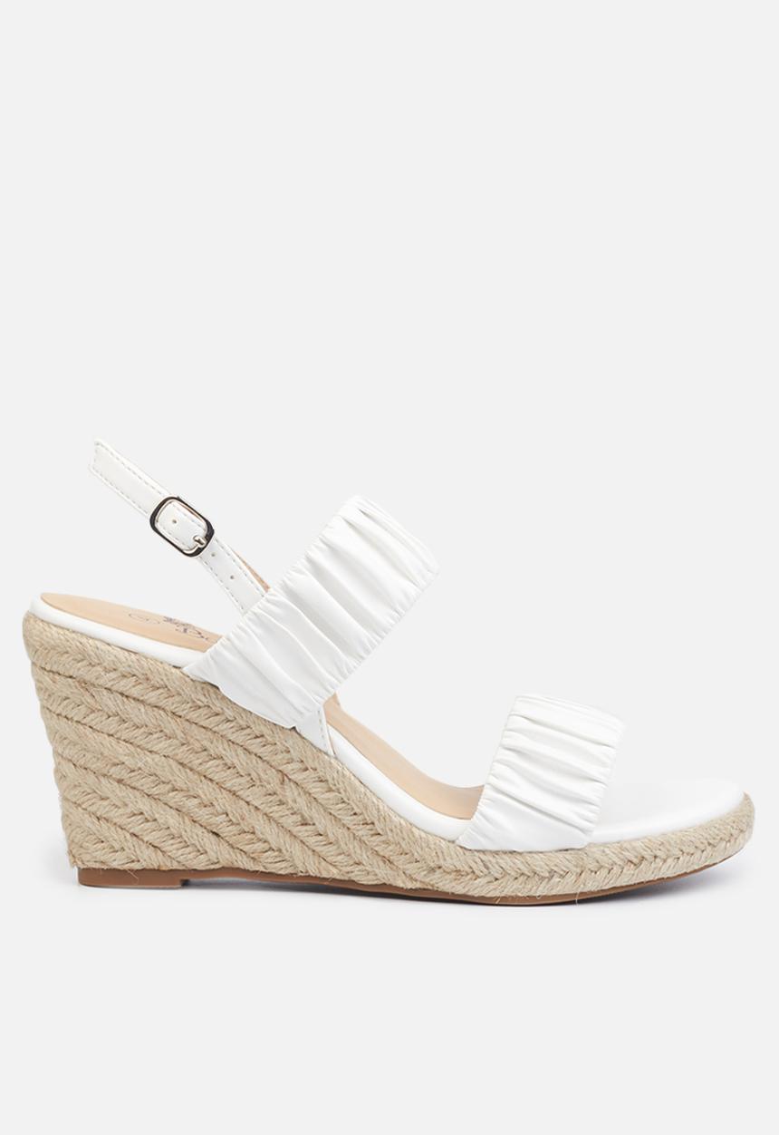 Butterfly Feet - Drayco 7 espadrille wedge heel - white