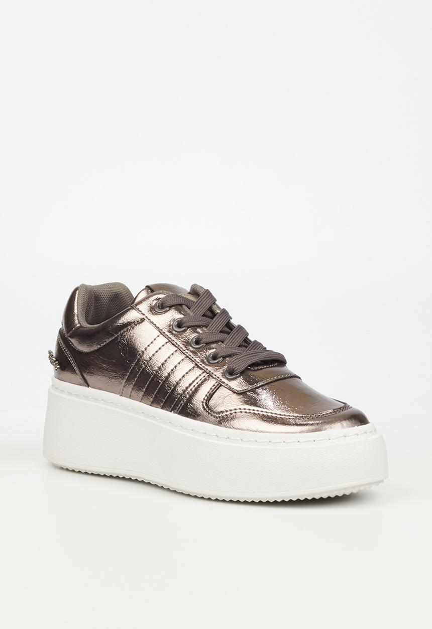Miss Black - Trio2 flatform sneaker - pewter