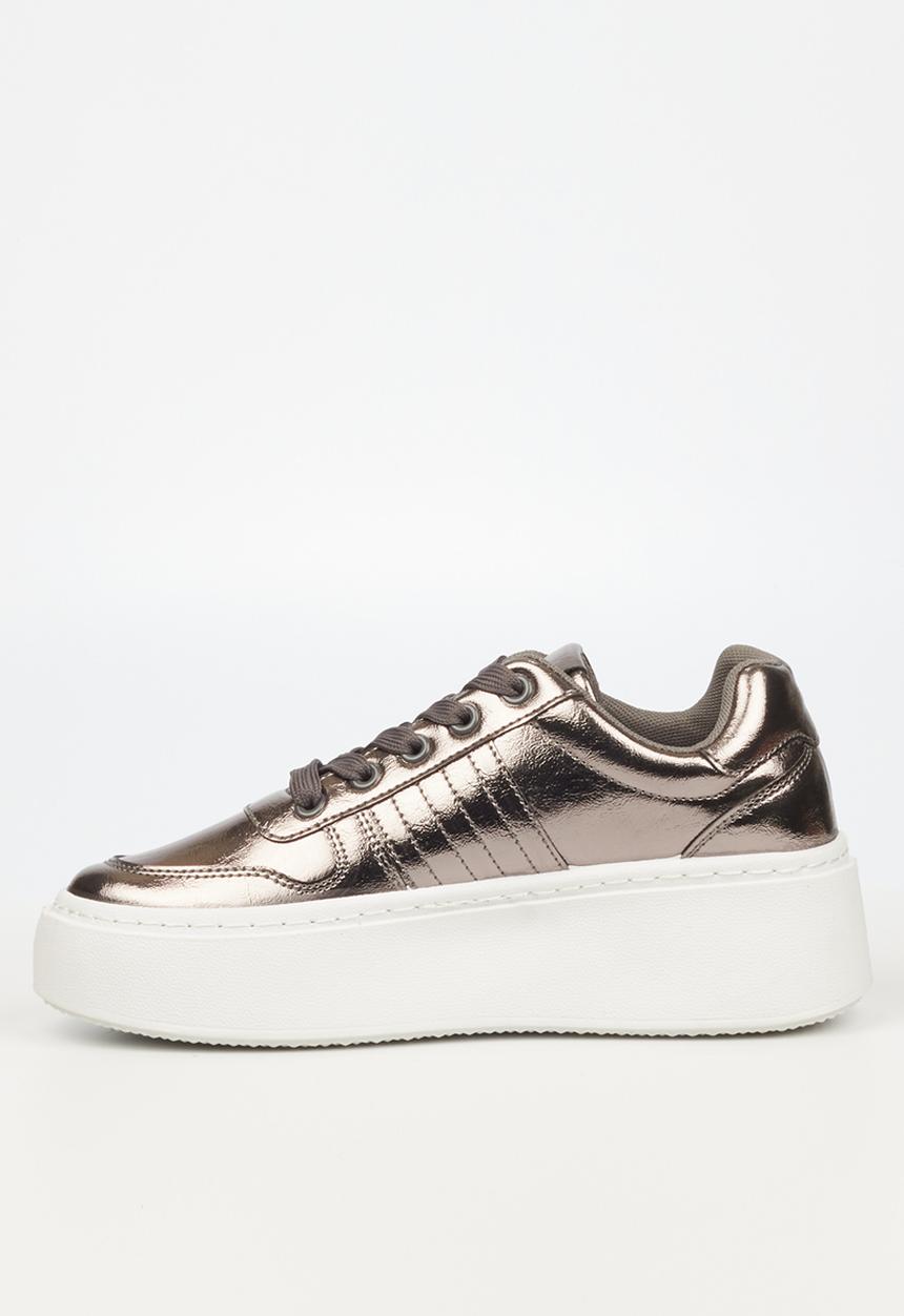Miss Black - Trio2 flatform sneaker - pewter