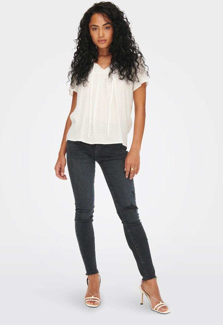 Jacqueline de Yong - Lima life short sleeve top - cloud dancer