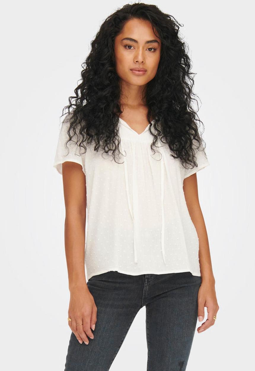 Jacqueline de Yong - Lima life short sleeve top - cloud dancer