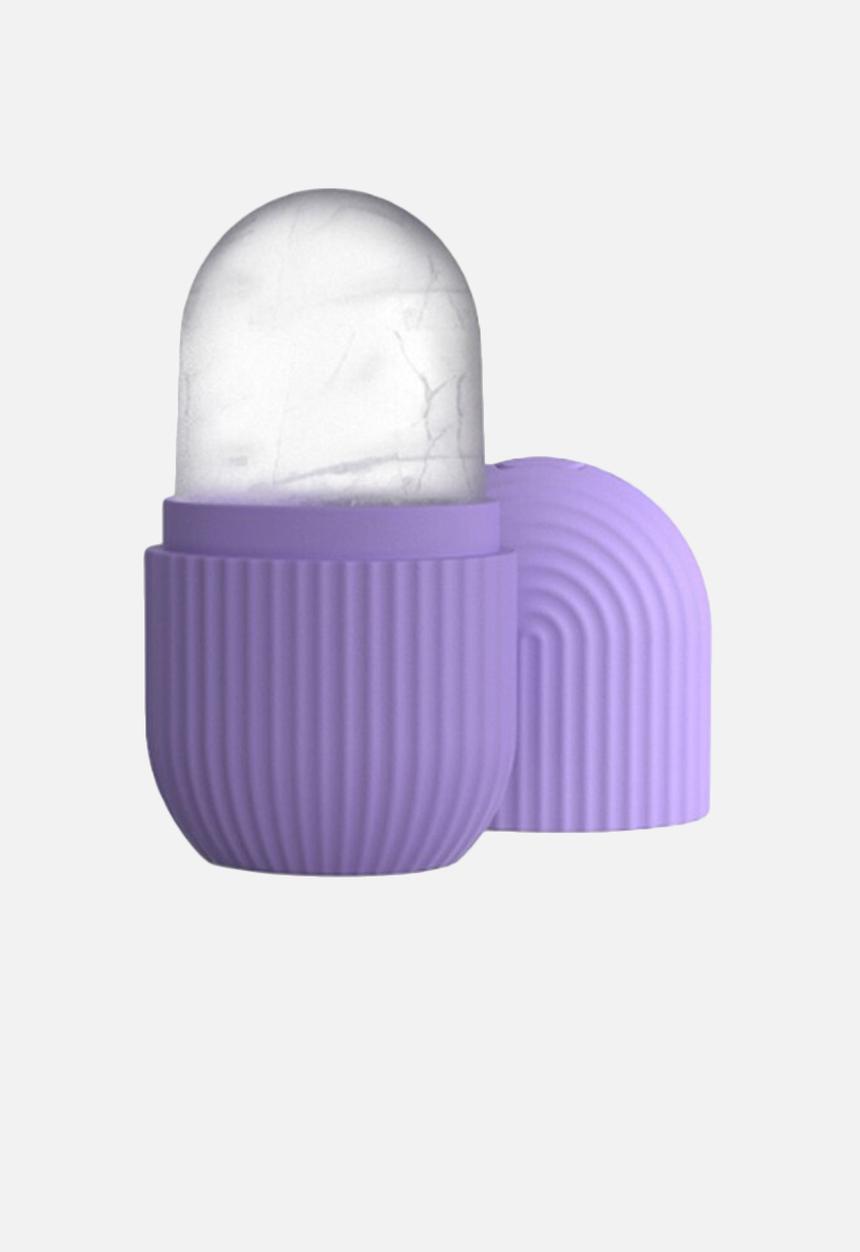 Glam Beauty - Dual-Toned Ribbed Facial Ice Roller - Purple
