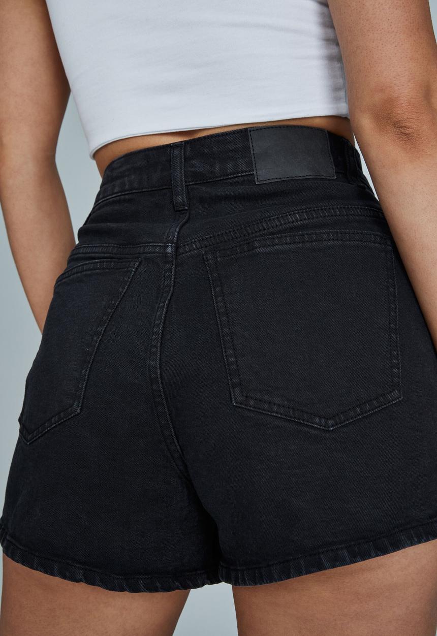 Cotton On - Stretch a-line denim short - midnight black