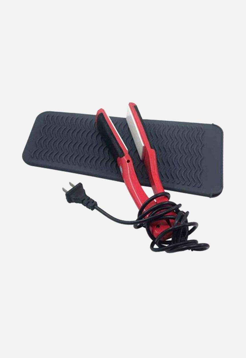 Glam Beauty - Heat Resistant Silicone Mat for Hot Hair Styling Tools - Black
