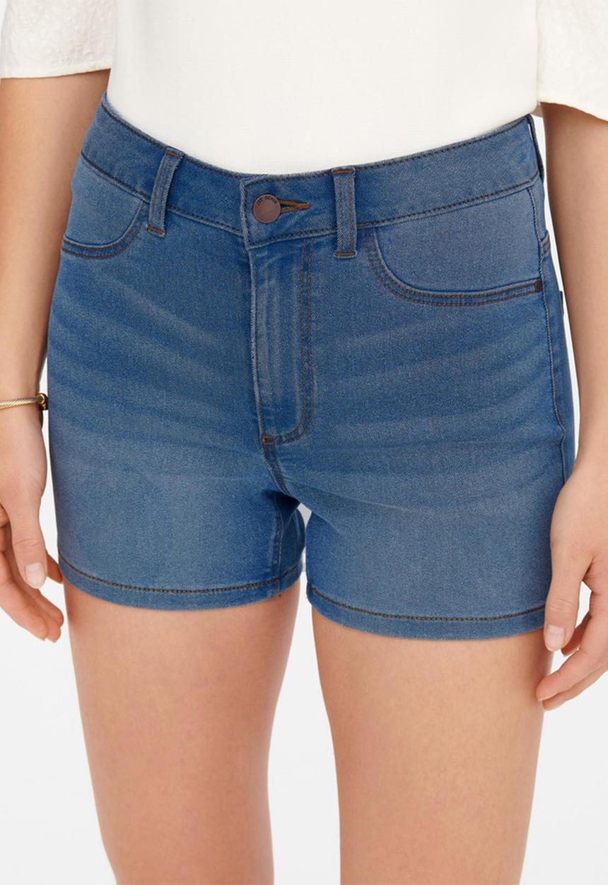 Jacqueline de Yong - Tulga mix denim high mini short - light blue denim