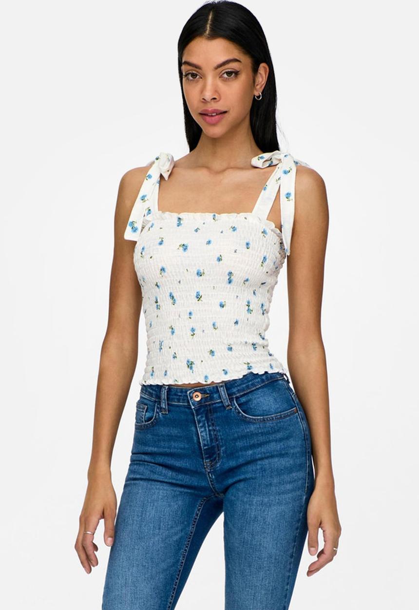 Jacqueline de Yong - Dora dodo strap smock top - cloud dancer